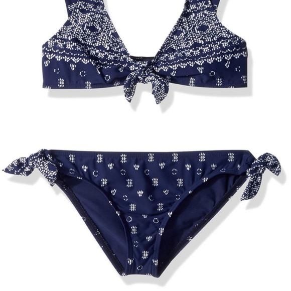 Splendid Border Stripe Tie Retro Swim Bikini Bottom - Picture 2 of 6